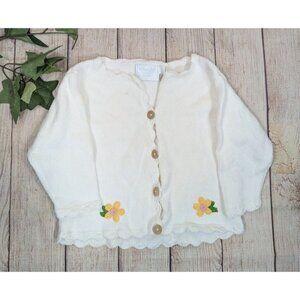 ENGLISH FACTORY Infant Girls Cardigan Knit Button Up Floral Size 24 Month